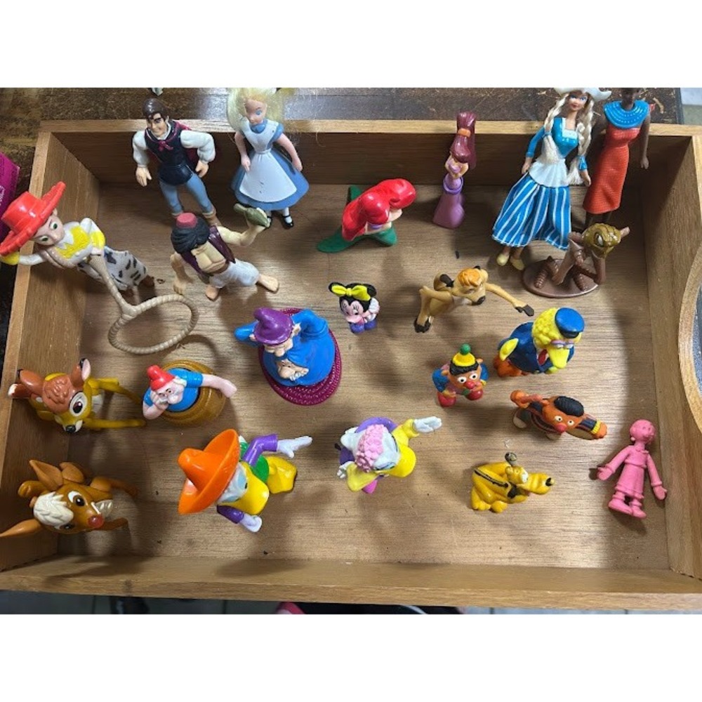 Vintage McDonalds Happy Meal Toys Lot Figurines Mickey Minnie Donald Pluto Bambi